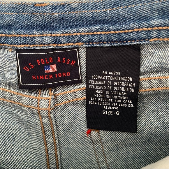 U.S. Polo Assn. Girl's Vintage y2k Butterfly American Flag Denim Shorts Size 6 - Picture 13 of 14